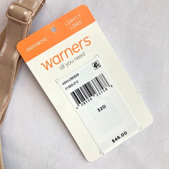 Warner's This Is Not A Bra Cushioned Underwire T-Shirt Bra 32D Nude 01593 NWT - Picture 4 of 10